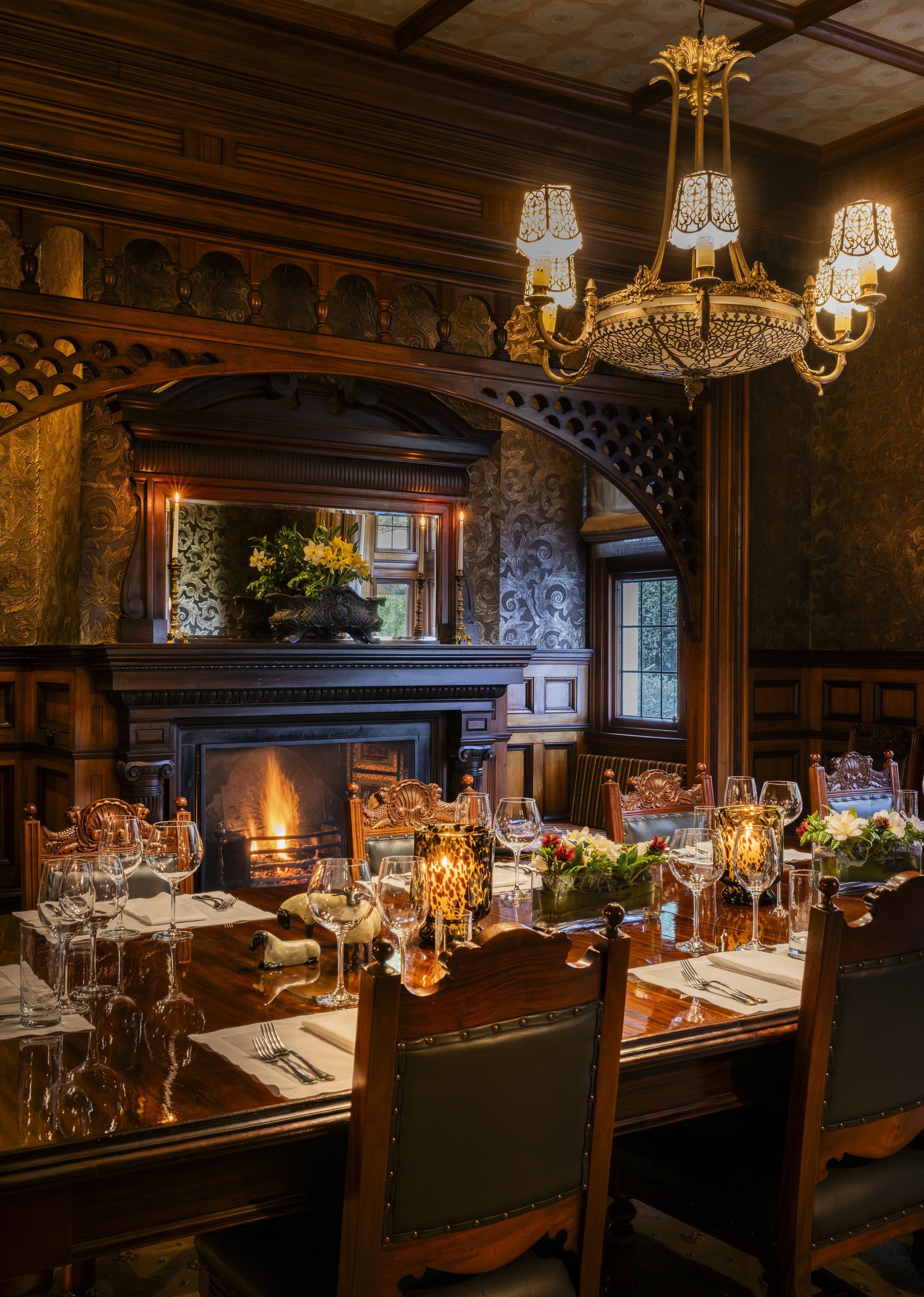 Otahuna lodge dining room