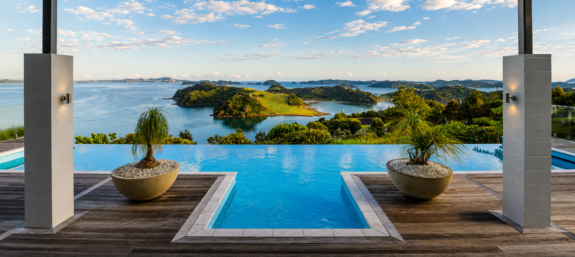 Paroa bay villa pool view 1